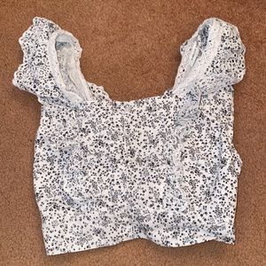 American eagle open back tie up crop top